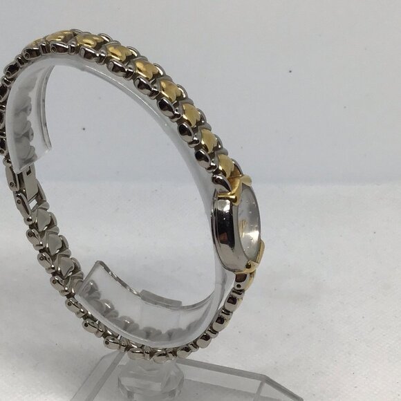 Vintage Bulova Women's Two-Tone Watch with Heart Band and Diamond Accent 98P11 - Picture 9 of 15